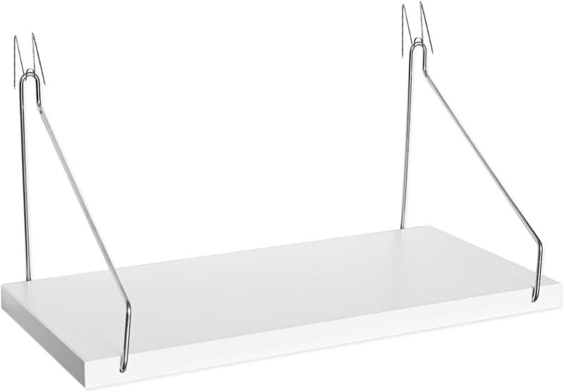 CHONIC Fabric Walls Cubicle Shelf with Hooks, 11.8' Wooden Cubicle Shelves with Hangers, Cubical Accessories for Work, Office Cubicle Wall Decor, Cubicle Decorations for Women Men Desk (1, White) - Image 1